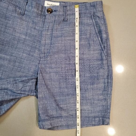 Goodiellow & Co Men's Chambray Linden Flat Front Shorts SIZE 28 - Picture 8 of 11